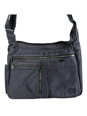 NWOT Lug RFID Double Dutch Gunmetal Gray Nylon Cross-Body Bag Travel
